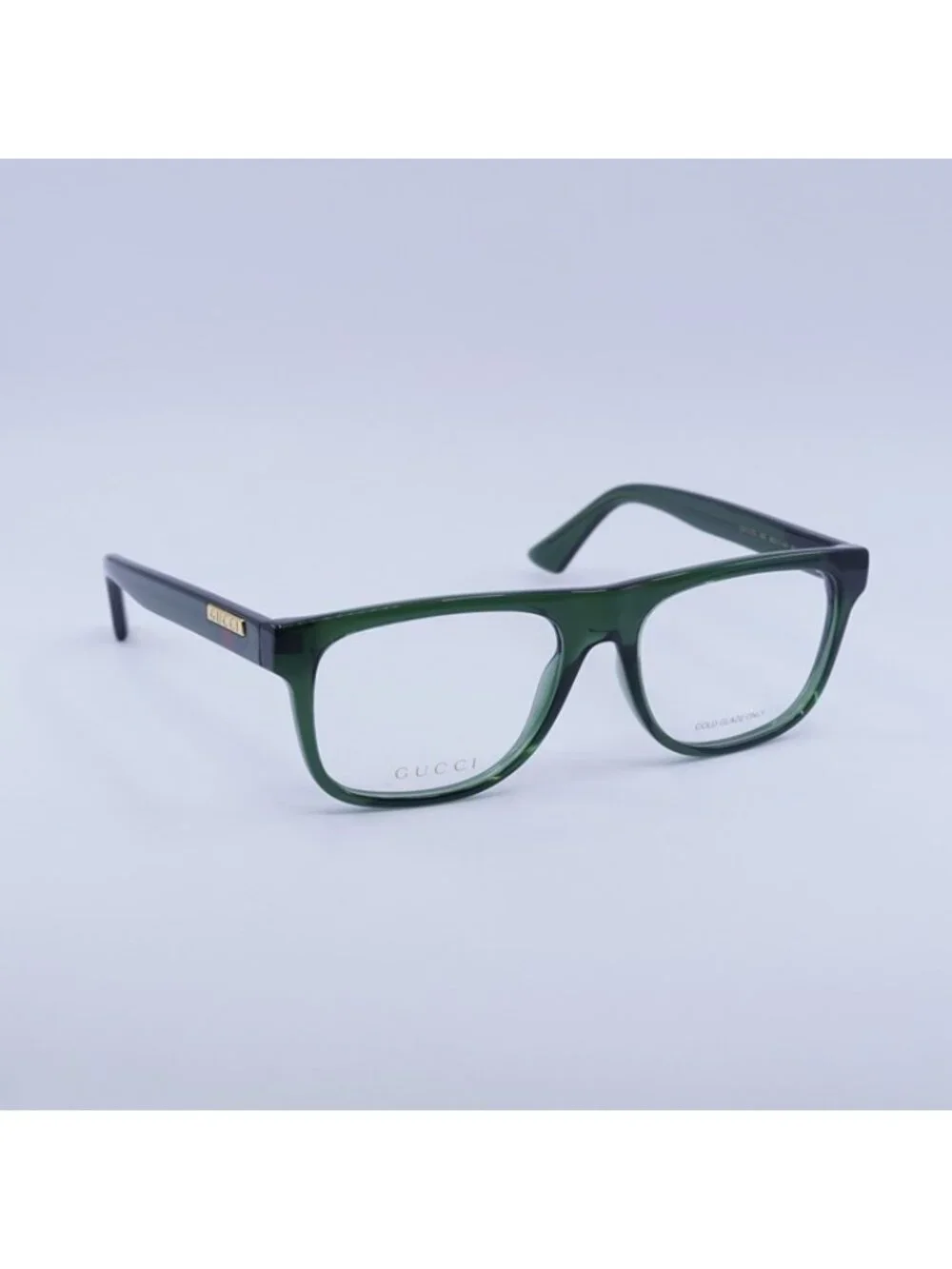 Gucci GG1117O 005 Square Eyeglasses - Transparent Green 56mm